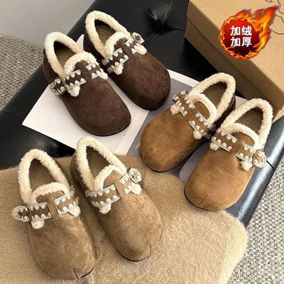 Winter niedriger Schaft tägliche kleine Mann flache Mund Baumwollschuhe Damen verdickt warm Damen Schneestiefel super heiß Samt