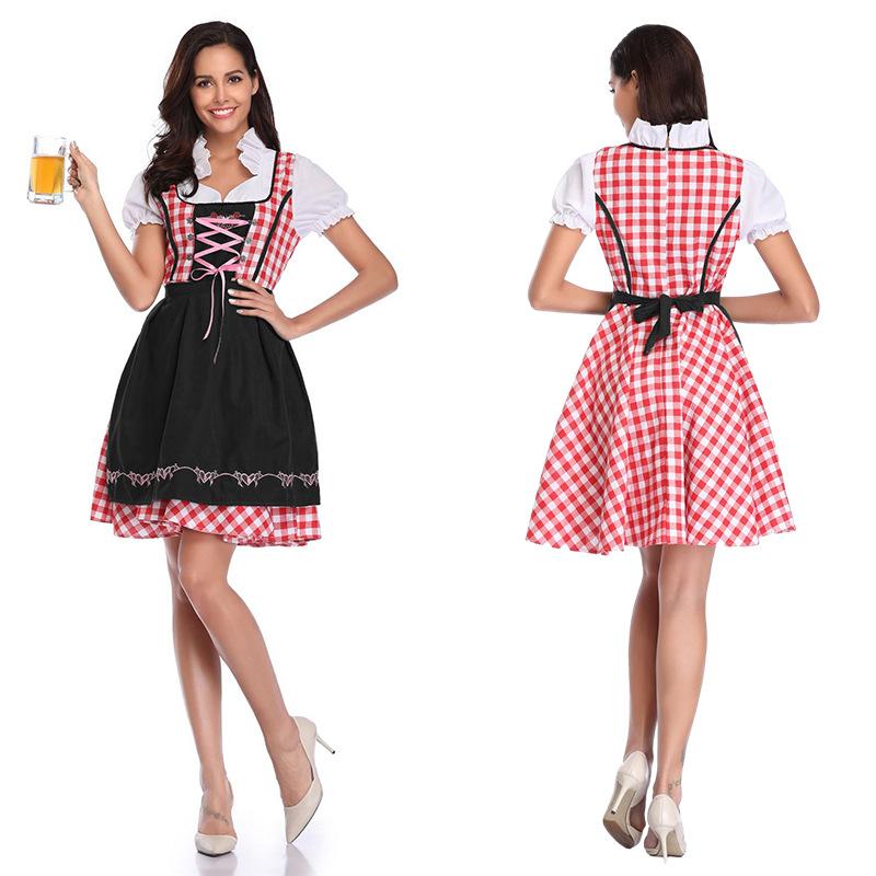 German Traditional Bavarian Dirndl Dress Women Adult Oktoberfest Halloween Costume
