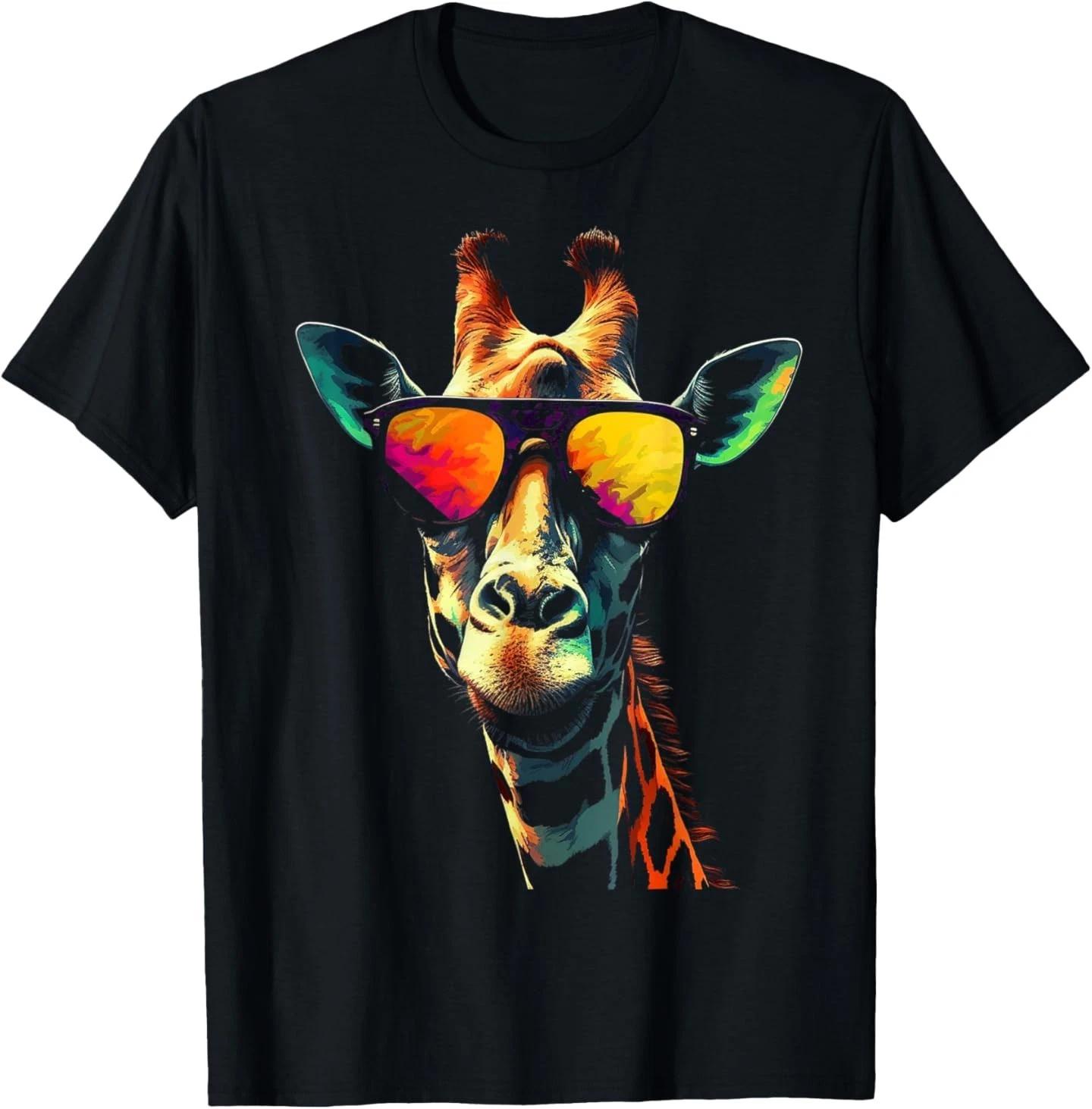 

Giraffe Artwork Sunglasses Animal T-Shirt 4XL