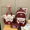 Junior High School Students 'schoolbag Women Light Reduce Burden Face Value Ins Style Large Capacity Backpack Primary Three-piece