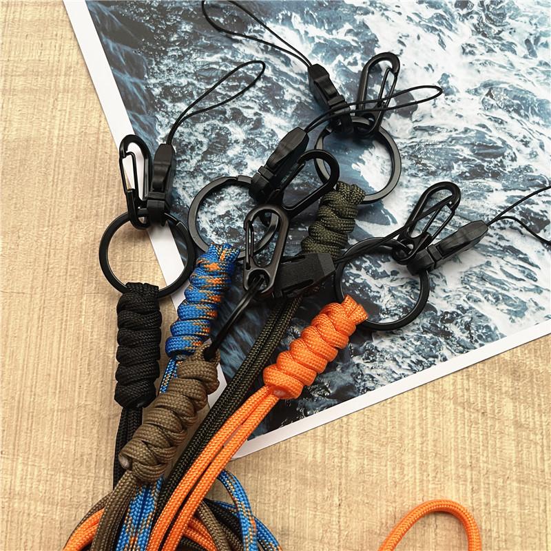 Phone Charm Nylon Cell Phone Pendant Braid Keychain Lanyard Handmade Landyard Universal Cord for Keys Couple Keyring Neck Strap