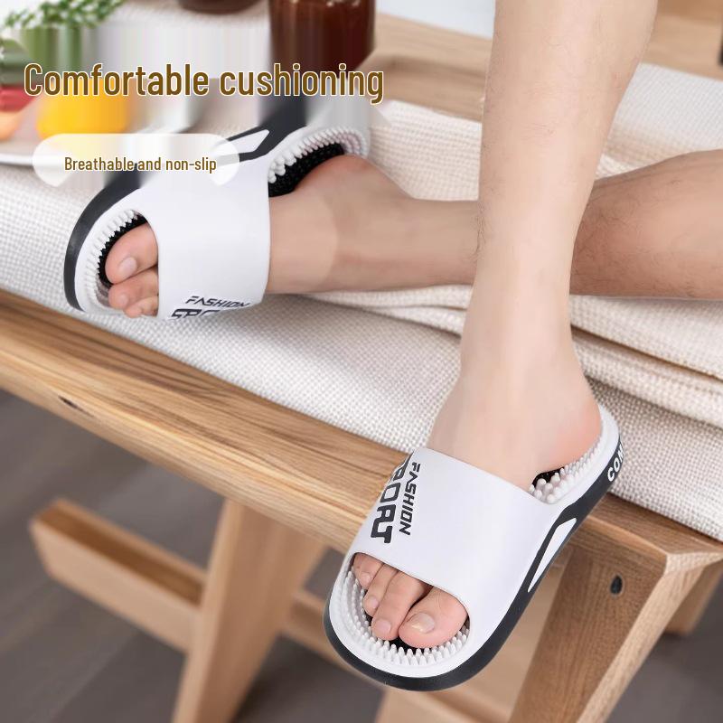 Men's Massage Acupressure Slippers - Non-Slip Sandals for Home Foot Therapy, Summer PVC Design