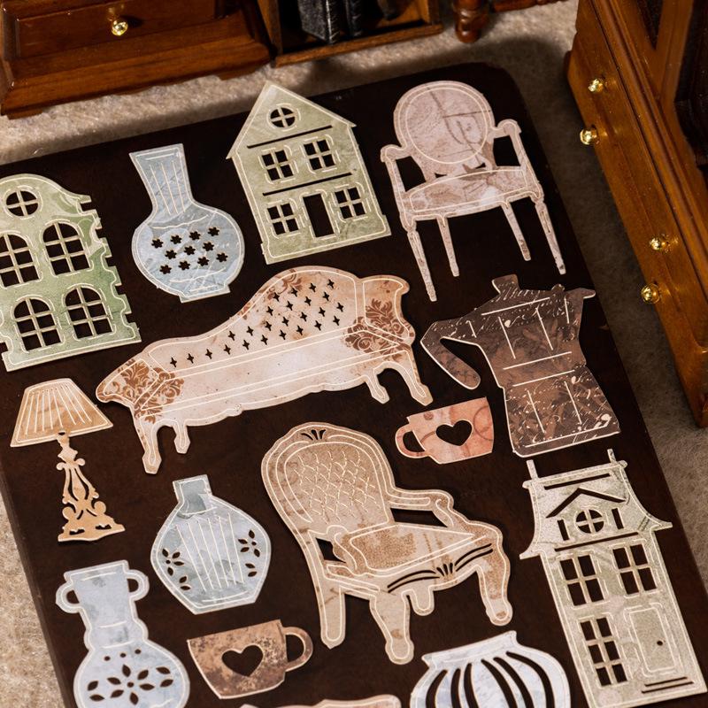 Prologue Series Ketchup Girl Journal Sticker Pack: Hollow-Out Home Theme (4 Types) Rooftop Story