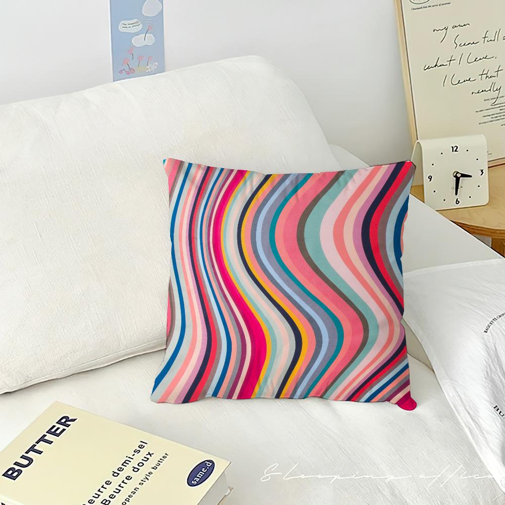 Luxury Brand Pattern Stripes Art cushion cover Living Room Headboard Bedroom Office Cushion Cushion Sofa Nap Time Pillow Case