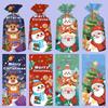 50PCS Cartoon Santa Clause Deer Christmas Candy Bag Mixed Pattern Packaging Bag New Year