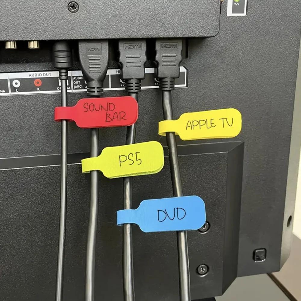 20pcs MultiColor Write-On Cable Labels - Durable Cord Tags for Easy Organization & Identification Cord Labels Cord Labels Tags