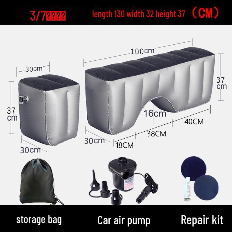 Inflatable Car Bed and Footrest for Rear Seat Use In Sedans and SUVs
