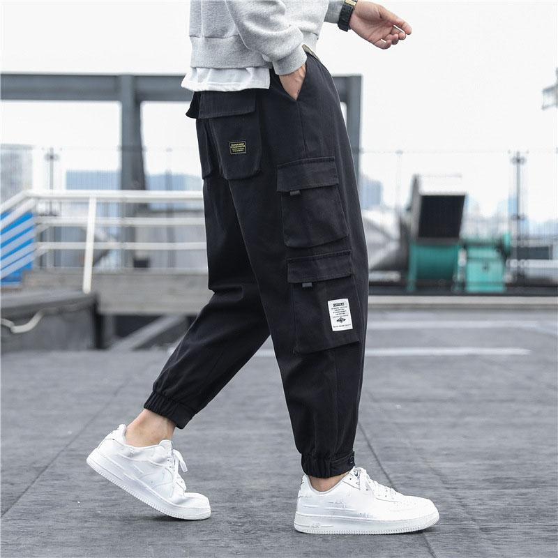 Herren Cargohose mit Seitentaschen Hip Hop Haremshose Lässige Jogginghose für Herren Fashion Streetwear Hose Übergröße 5XL