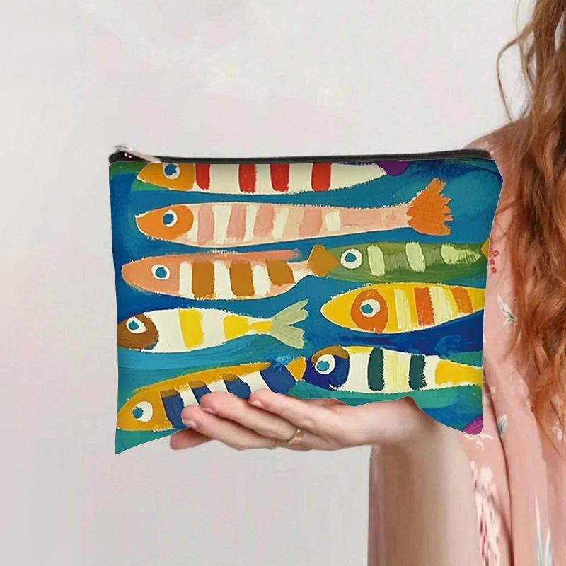 Принтованная подарочная косметичка мультяшное животное женский клатч для улицы портативная на молнии сумка для умывания канцтовары холщовый пенал sf-345