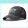 Wtf Letter Cotton Baseball Cap For Men Women With Breathable Mesh Summer Sun Protection