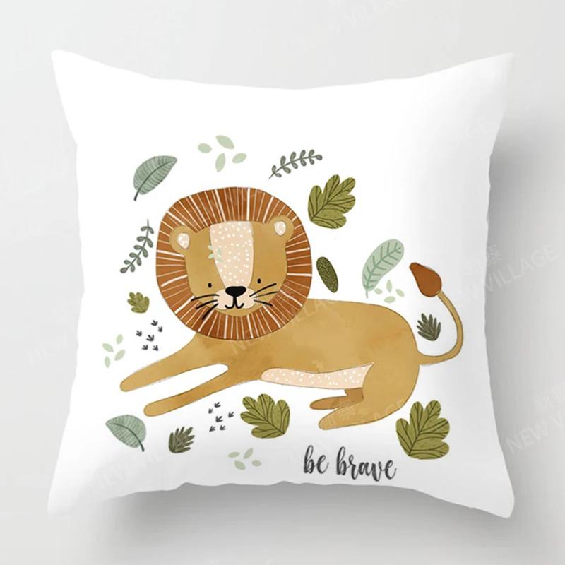 Home Decor Cute Animal Motifs: Be Yourself Pillowcase Pattern Cushion Cover Suitable for Sofa Bedroom Car Pillow Cover
