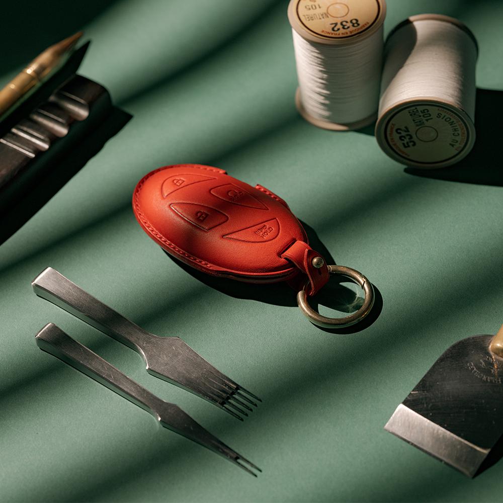 BONNE CHANCE [Bespoke] Leather Car Key Case - Hyundai Pebble Type
