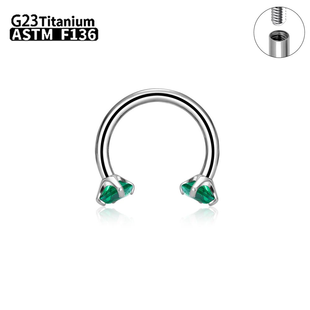 1/5/50Pcs G23 Titanium ASTM-F136 Piercings Nose Ring Internal Thread C Rod Zircon Body Jewelry For Women