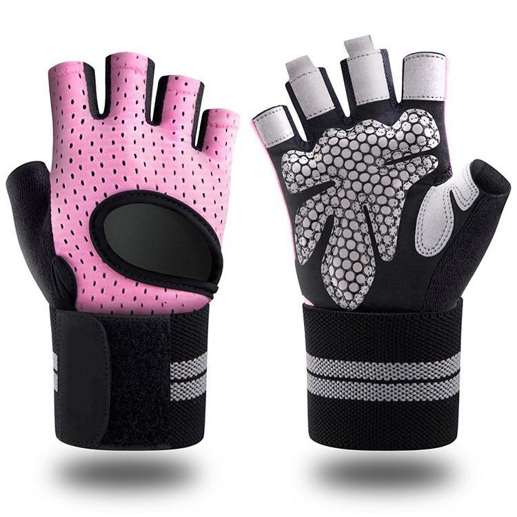 Fitness Gloves Half-finger Microfiber Sports Anti-slip Wear-resistant Training Barbell Dumbbell Wrist Guard Unisex Bodybuilding S розы красного