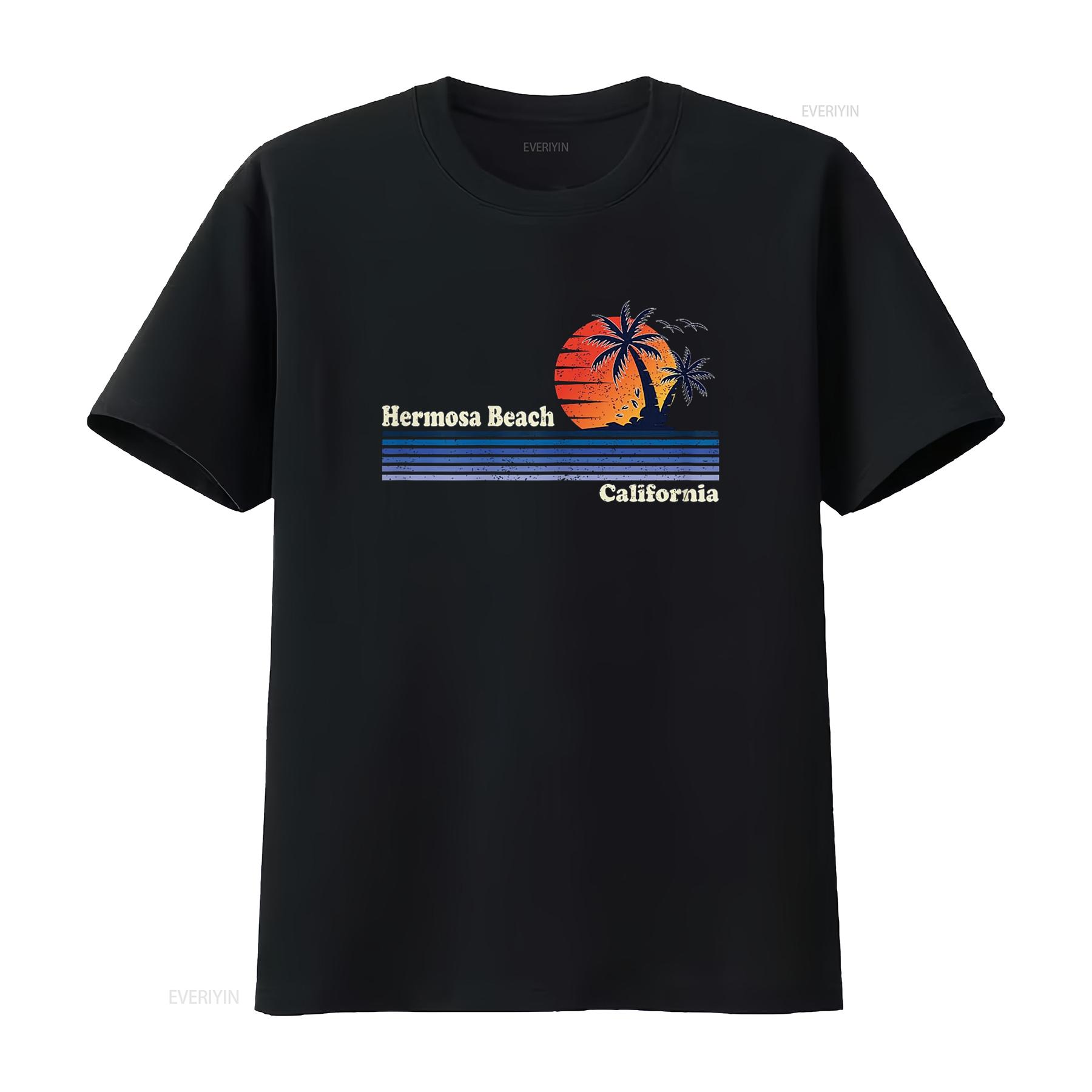 

Hermosa Beach T Shirt Vintage Retro Sunset vintage Washed Unisex Stretched Slightly Breathable fashion homme Versatile 4XL