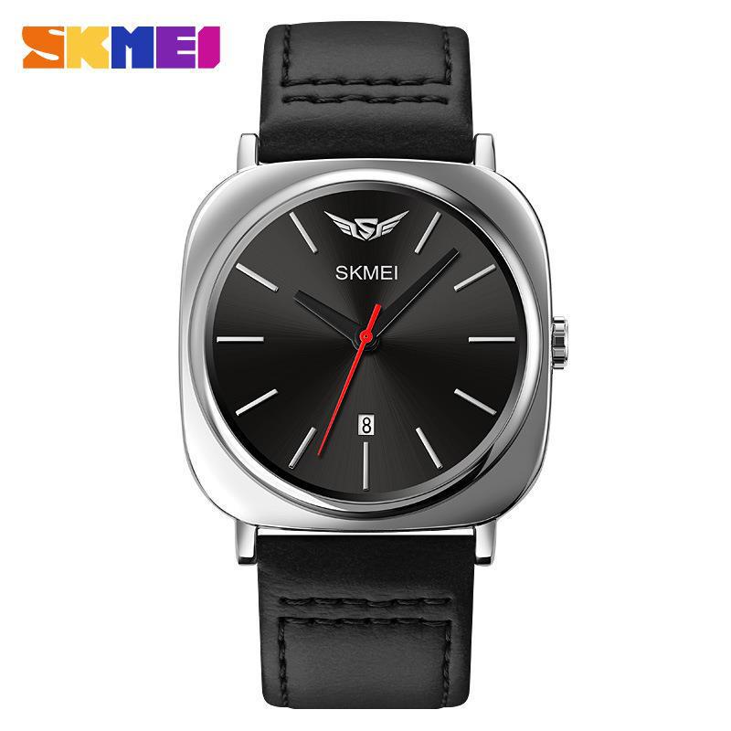 Skmei Men s Fashion Simple Square Dial Leather Strap Quartz Watch