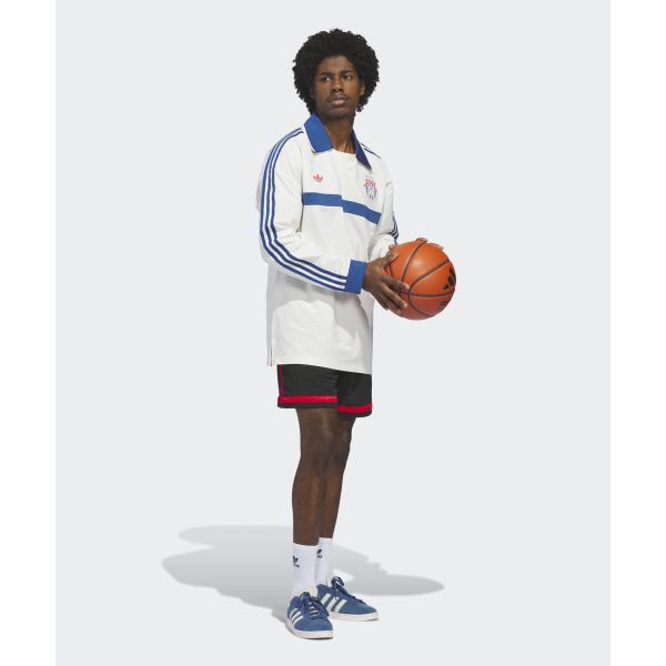 adidas Originals Basketball Court Stripe Loose Casual Long Sleeve Polo Shirt Unisex Tops KB7521