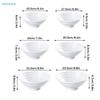 Large Ribbed White Noodle Bowl - Durable Porcelain Bowl for Soup, Ramen & Hot Meals (Home & Restaurant Use)