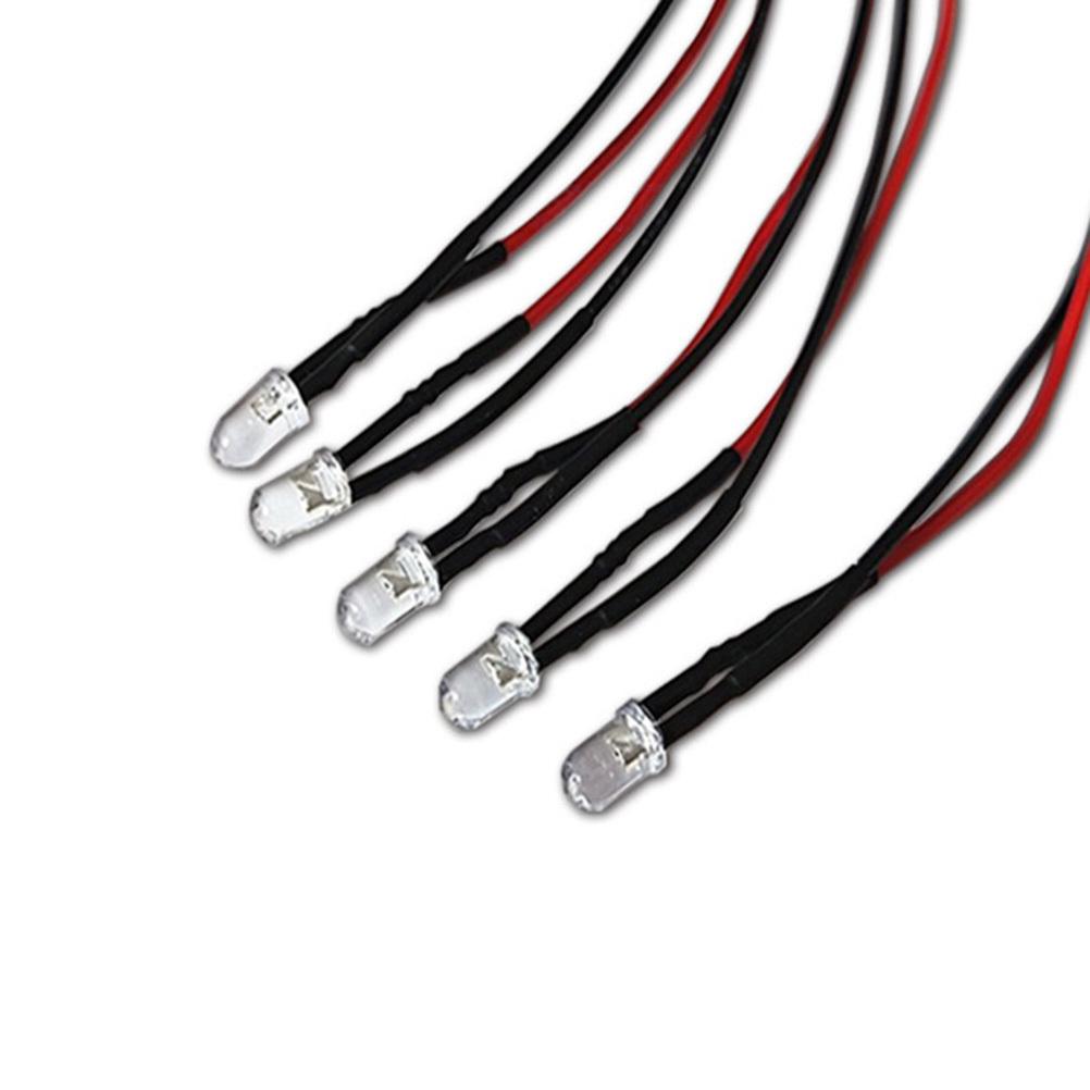 10pcs 5Mm 12V Pre Wired Led Light Beads Flexible Cable For Rc Car Decoration Low Power Consumption Long Service Life Pre Led