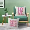 Nordic More Amor Por Favor Colorful Eclectic Pink Love Girls Pillow Cover Sofa Cushion Cover Home Room Decoration Children Gift