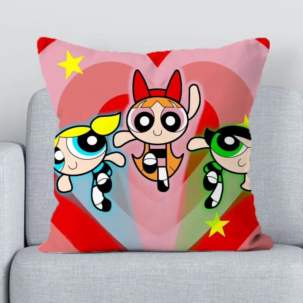 

Наволочка P-Powerpuffs Girls Декоративные наволочки для подушек Наволочки для подушек x Подушки Наволочка Диван 66x66cm синий
