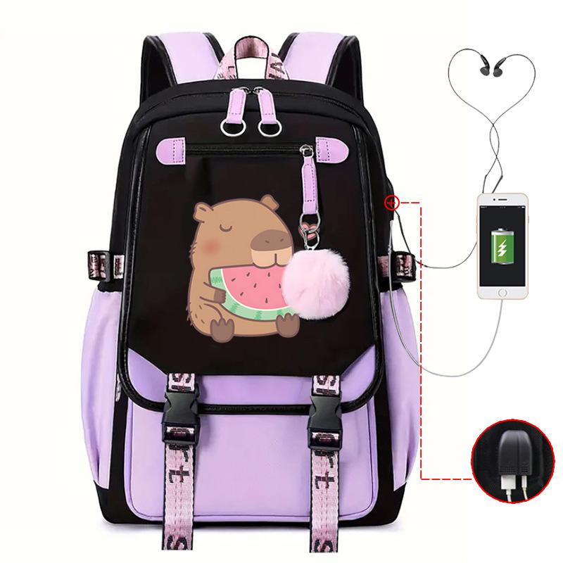 Süßer bedruckter USB-Anschluss Multifunktionaler Freizeit-Reise-Rucksack