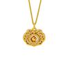 New Chinese-Style Diamond-Inlaid Openwork Peace Lock Necklace: Women's Ethnic Vietnamese Sand Gold Pendant, Trendy Long-Lasting Color Jewelry.