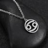 Lemegeton Zodiac Women's Necklace 12 Constellations Stainless Steel Pendant Choke Astrology Aries Leo Ring Jewelry Birthday Gift