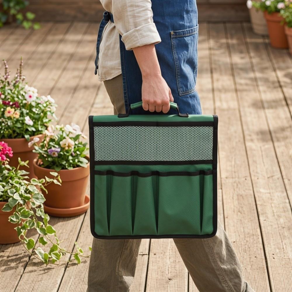 Foldable Garden Kneeler Tool Bag Garden Stool Storage Pouch  Outdoor Gardening Work