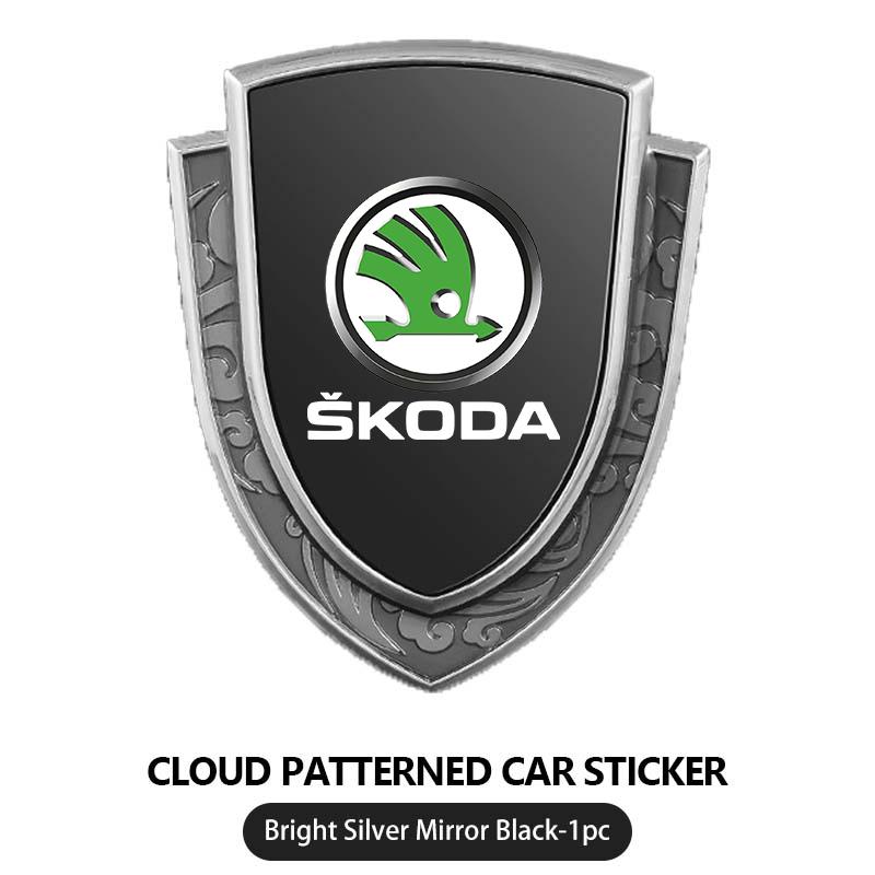 AAABU1 3D Metal Car Body Sticker Emblem Badge Rear Tail Trunk Decal Auto Accessories For Skoda Rapid Octavia Derivative Enyaq-iV