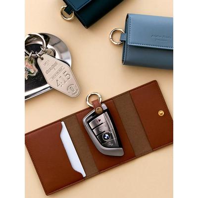 FUNNYMADE Kundenspezifischer Lederkartenhalter Autoschlüsseletui Smart Key Hülle Halter