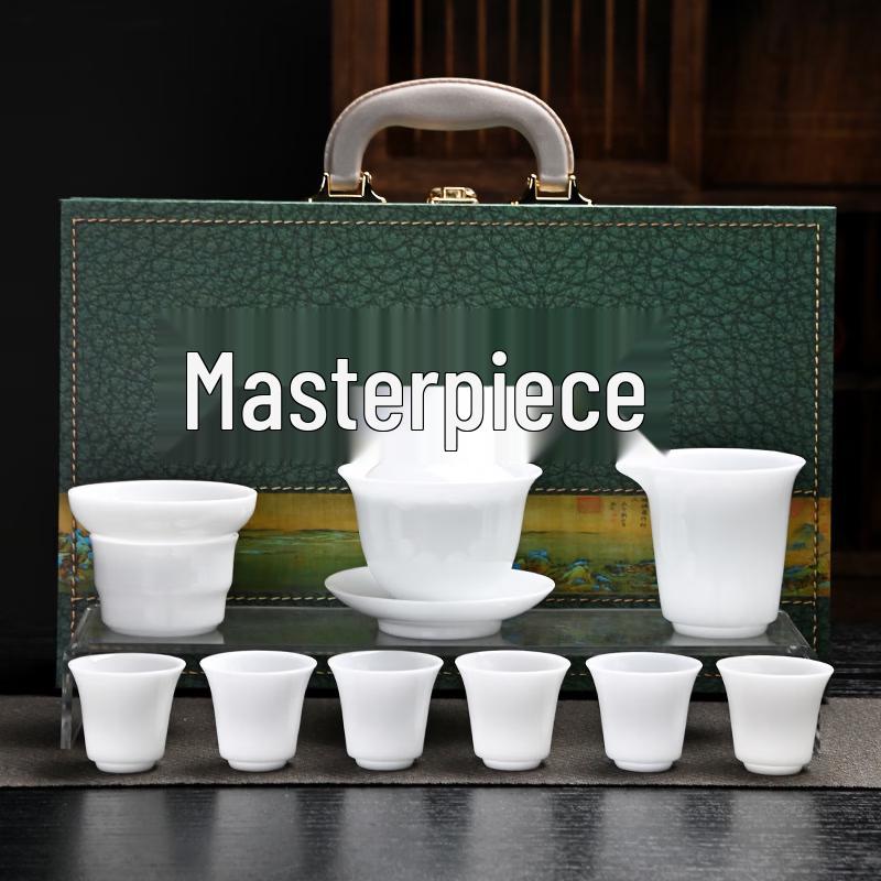 Pure White Ice Jade Porcelain Kung Fu Tea Set чистый белый