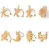 Holiday Wind Starfish Shell C-Shaped Earrings Simple Metal Flower Moon Earrings
