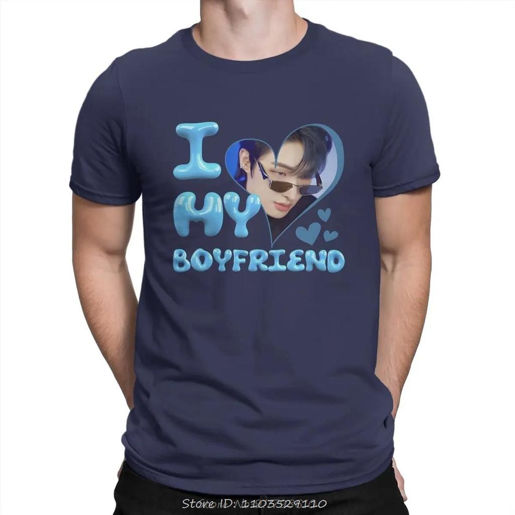 I Love My Boyfriend Unique TShirt Korean Unisexs Singing Group Ateez Casual T Shirt Oversized Unisex Clothing Tees Fashion Tshirt