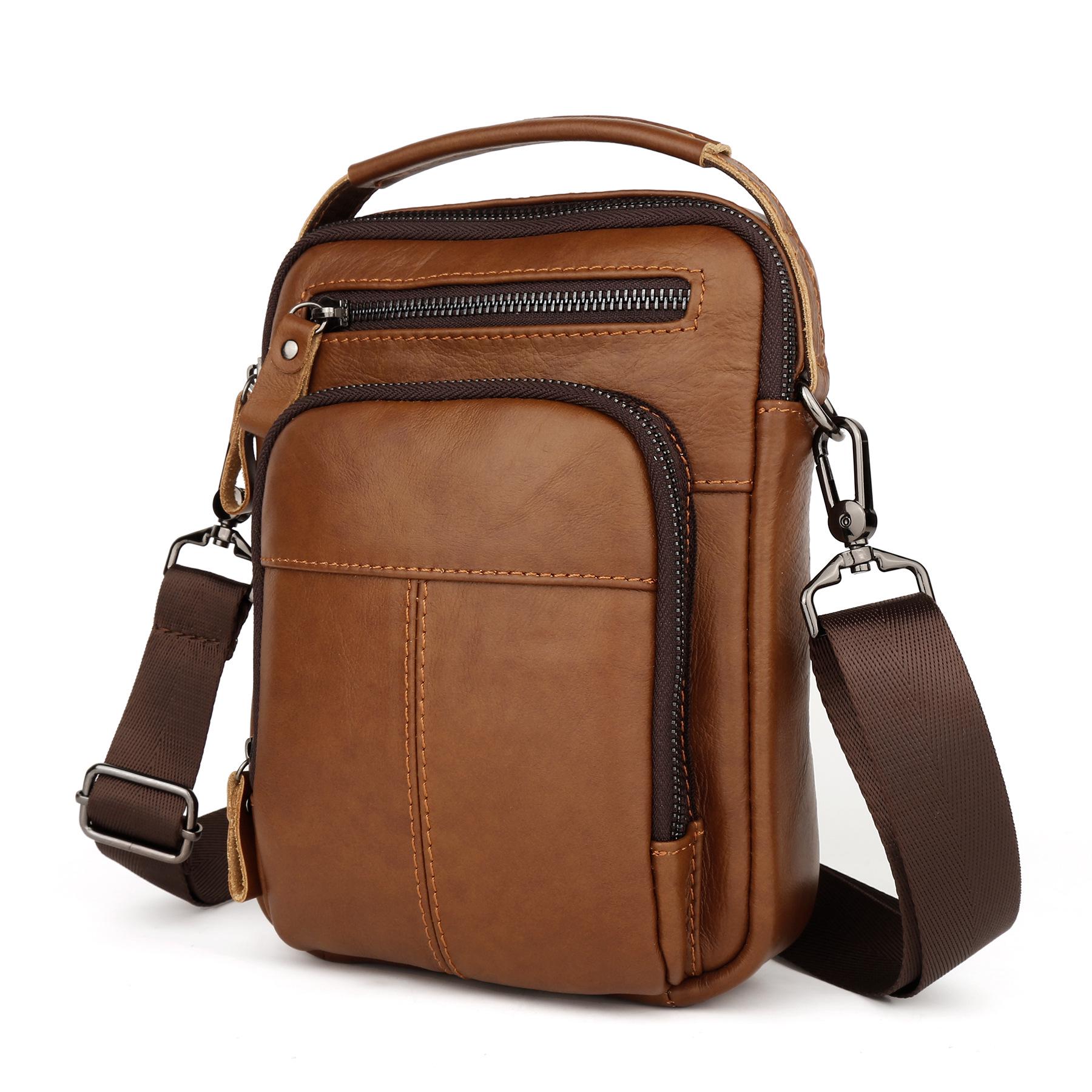

Trendy Genuine Leather Crossbody Shoulder Bag - Men s Multifunctional Casual Handbag