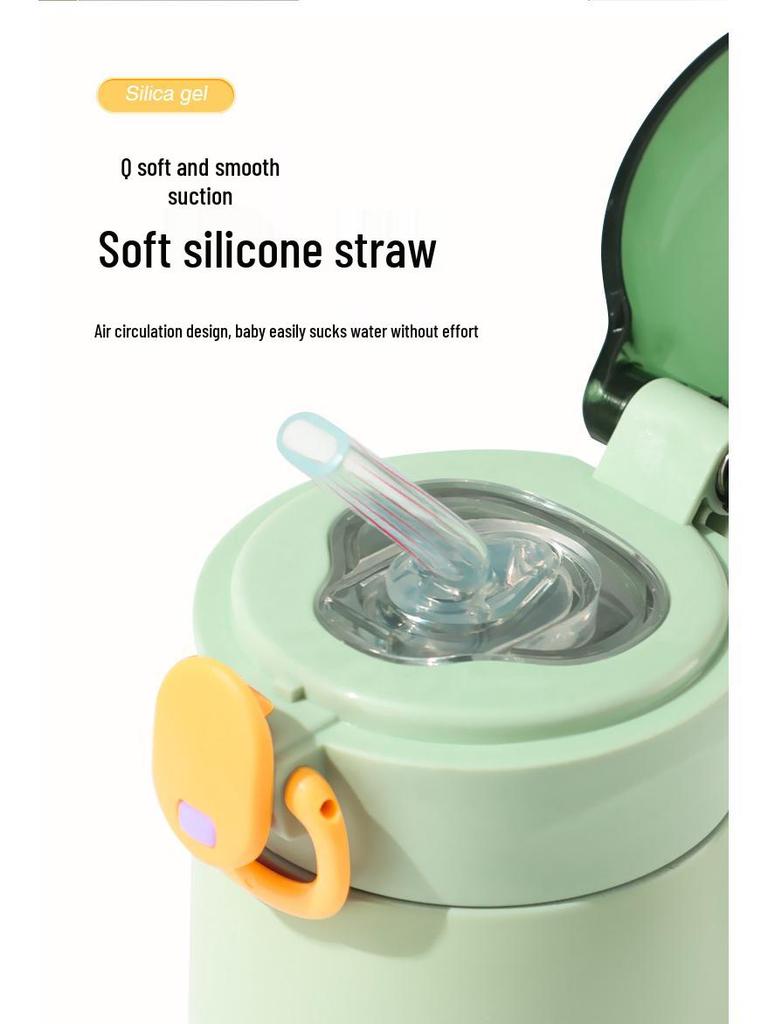 Kids' Thermos Straw Cup: Portable, Insulated, Bounce-Top for On-the-Go. Ideal for Students and Active Lifestyles.