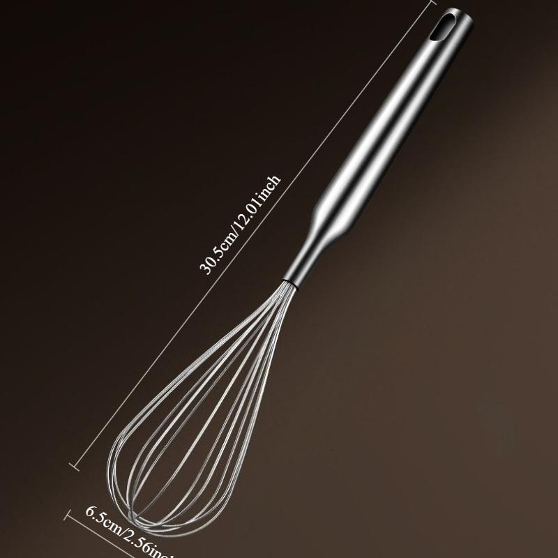 304 Stainless Steel Egg Beater Manual Mixer Handheld Home Stirring Baking Utensil Cream Whipping