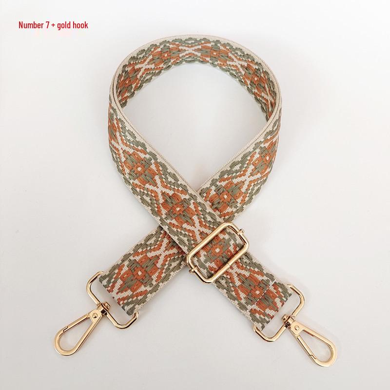 Colorful Jacquard Wide Shoulder Strap for Women's Bags - Canvas Crossbody and Backpack Accessory