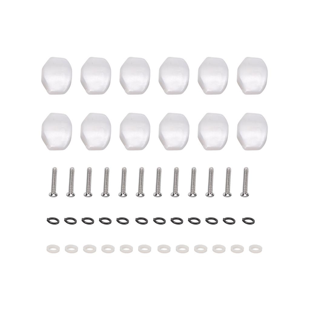 12Pcs Guitar Tuning Pegs Buttons Plastic Machine Head Tuner Knobs for Folk Classical GuitarsSmall Squares