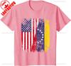 Venezuelan Roots Half American Flag Cotton TShirt Summer Casual Patriotic Gift Lightweight Breathable Trendy for Unisex WOMEN