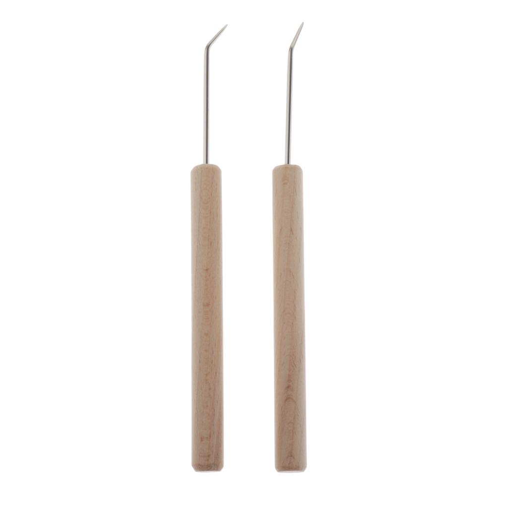 4Pcs Wooden Handle Crochet Hooks Knitting Weaving
