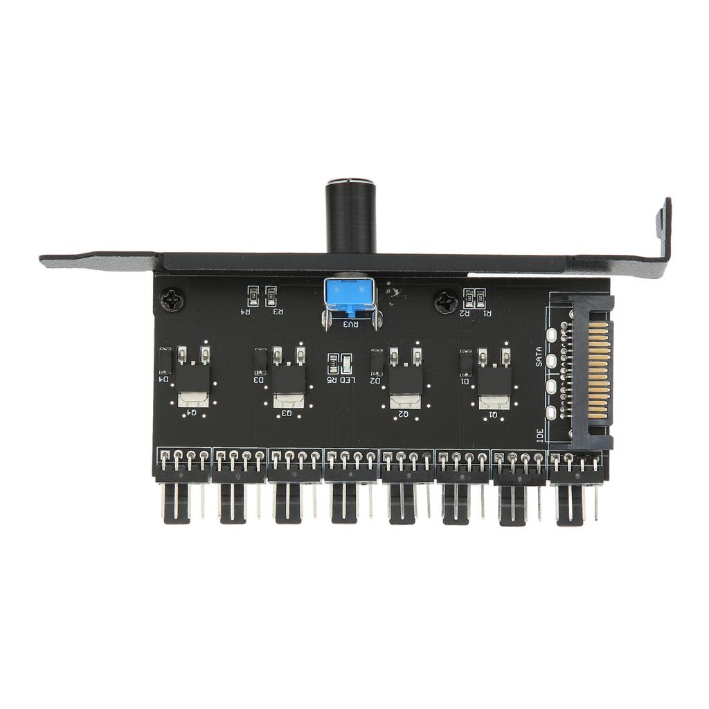 Fan Hub 12V 3pin 4pin 1 Knob 8 Channels Stable Precise Fan Speed Controller with Screw for Computer CPU ChassisSATA