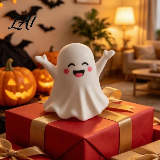 Unique Office Supplies 6Pcs Halloween Ghost Figurine Cute Pen Holder Miniature Desk Decor Funny Healing Statues Pencil Stand Ornament Creative