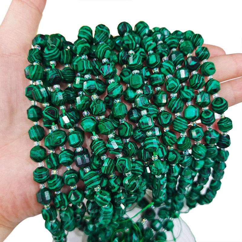

1String 8mm Natural Stone Beads Irregular Shaped Cut Surface Beads For Jewelry Bracelet Making Diy Fashion Necklace Gift