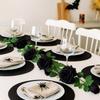 Simulated Flowers Halloween Rose Vines Black Halloween Garland Table Centerpiece