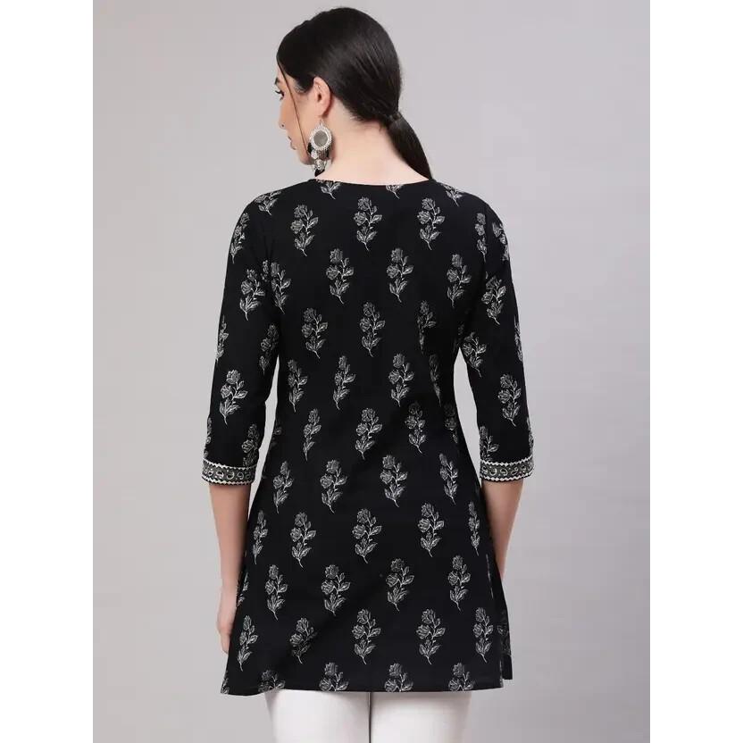 Dámská párty tunika s potiskem, hedvábným rovným topem, indický Bollywood Top, tunika SC-2138