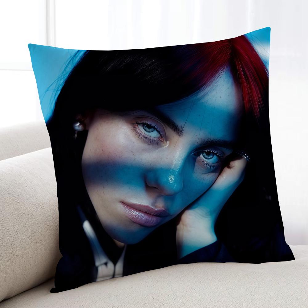 Singer B-Billie E-Eilish-ES Cushion Cover Home Bedding Sofa Living Room Pillowcase Simple Soft Skin Cushion Cover Party Gift