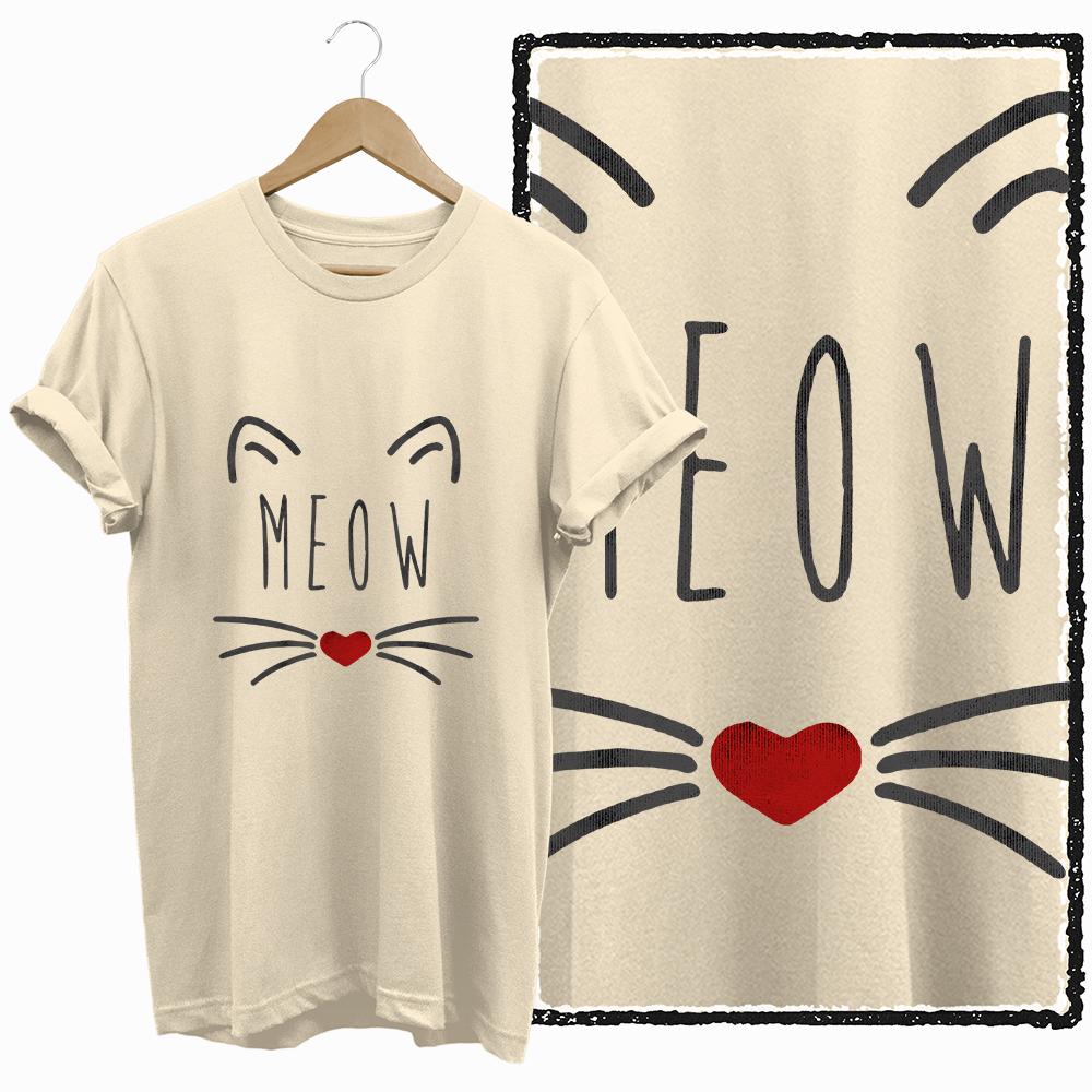 COOLMIND 100% cotton BEIGE cat print exclusive graphic women T shirt big size loose cotton cat lover women tshirt LOVELY cat tee