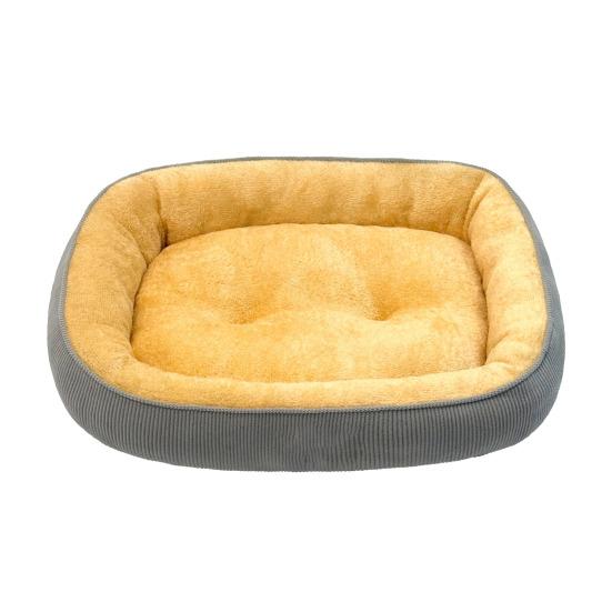 

Cat Sofa Soft Plush Bed with Thickened Filling and Neck Protector Anti-Slip Bottom for Warm Winter M жёлтый
