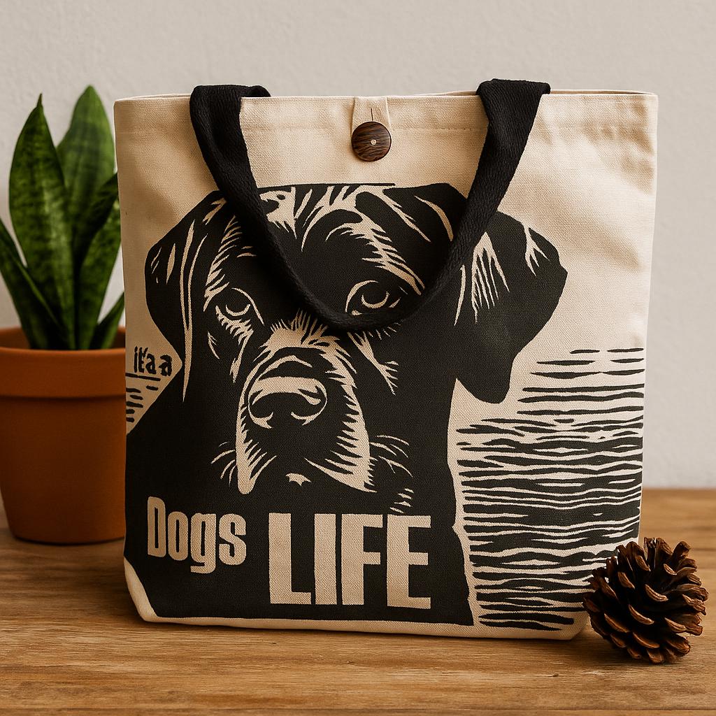 Tote Bag - Dogs Life White 10oz